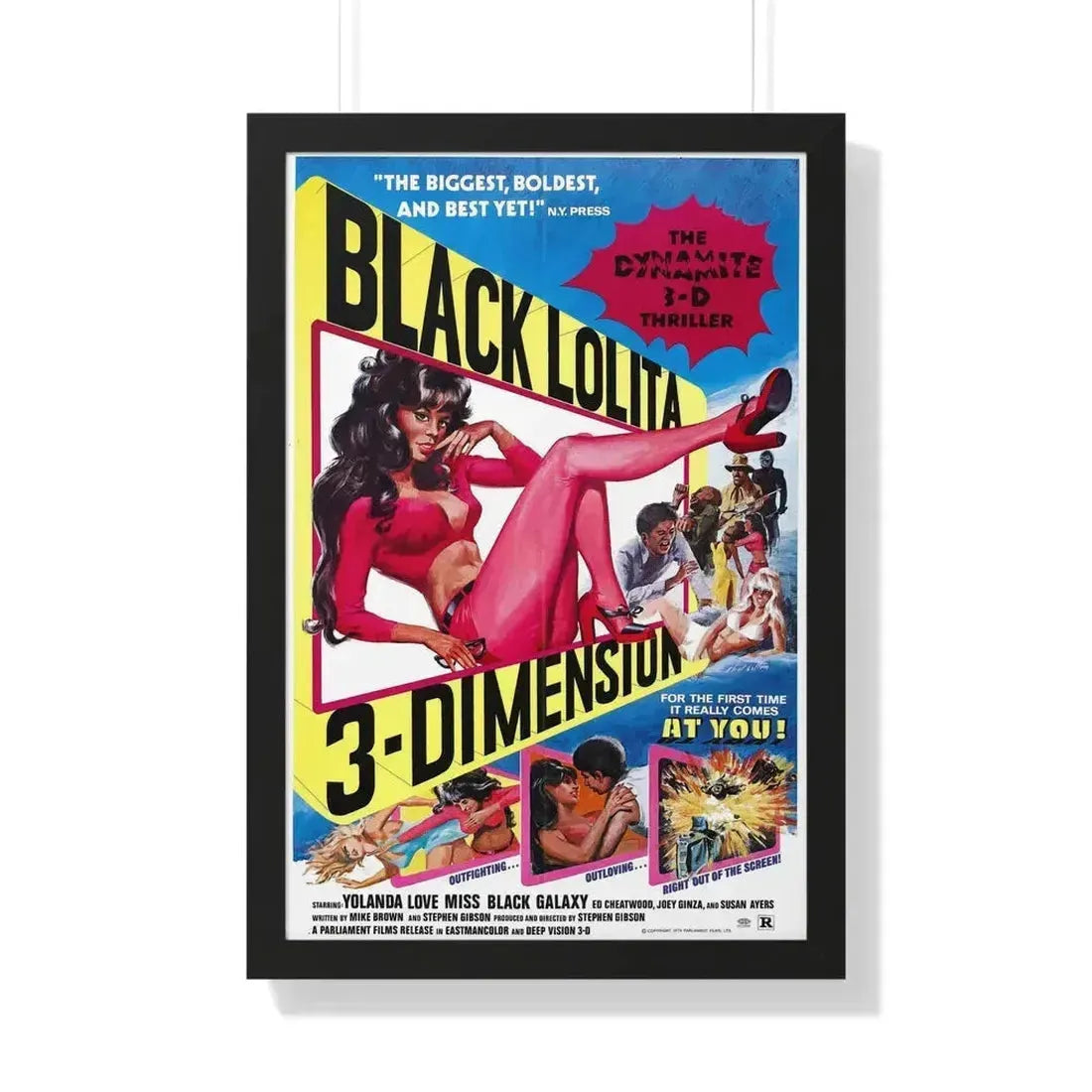 BLACK LOLITA 1974 - Framed Movie Poster 20" x 30" Black - The Sticker Space