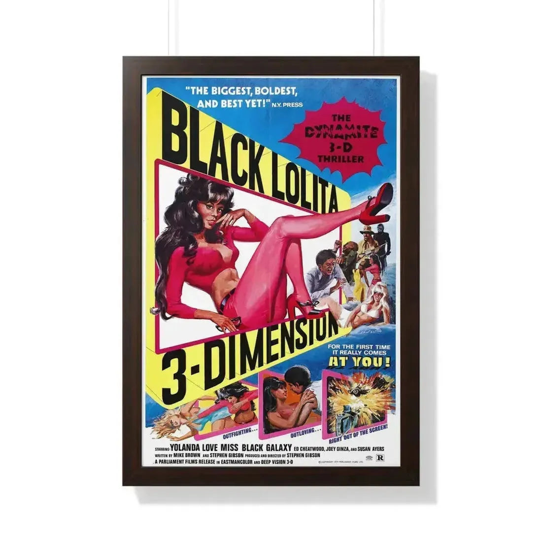 BLACK LOLITA 1974 - Framed Movie Poster 20" x 30" Walnut - The Sticker Space