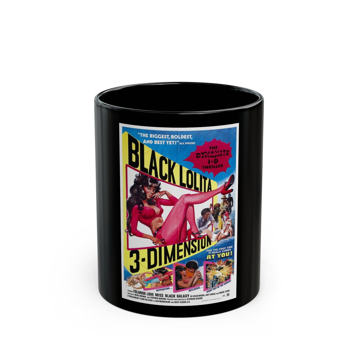 BLACK LOLITA 1974 Movie Poster - Black Coffee Mug-11oz-The Sticker Space