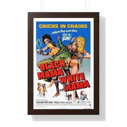 BLACK MAMA WHITE MAMA 1973 - Framed Movie Poster 16″ x 24″ Walnut - The Sticker Space