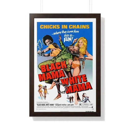 BLACK MAMA WHITE MAMA 1973 - Framed Movie Poster 20" x 30" Walnut - The Sticker Space