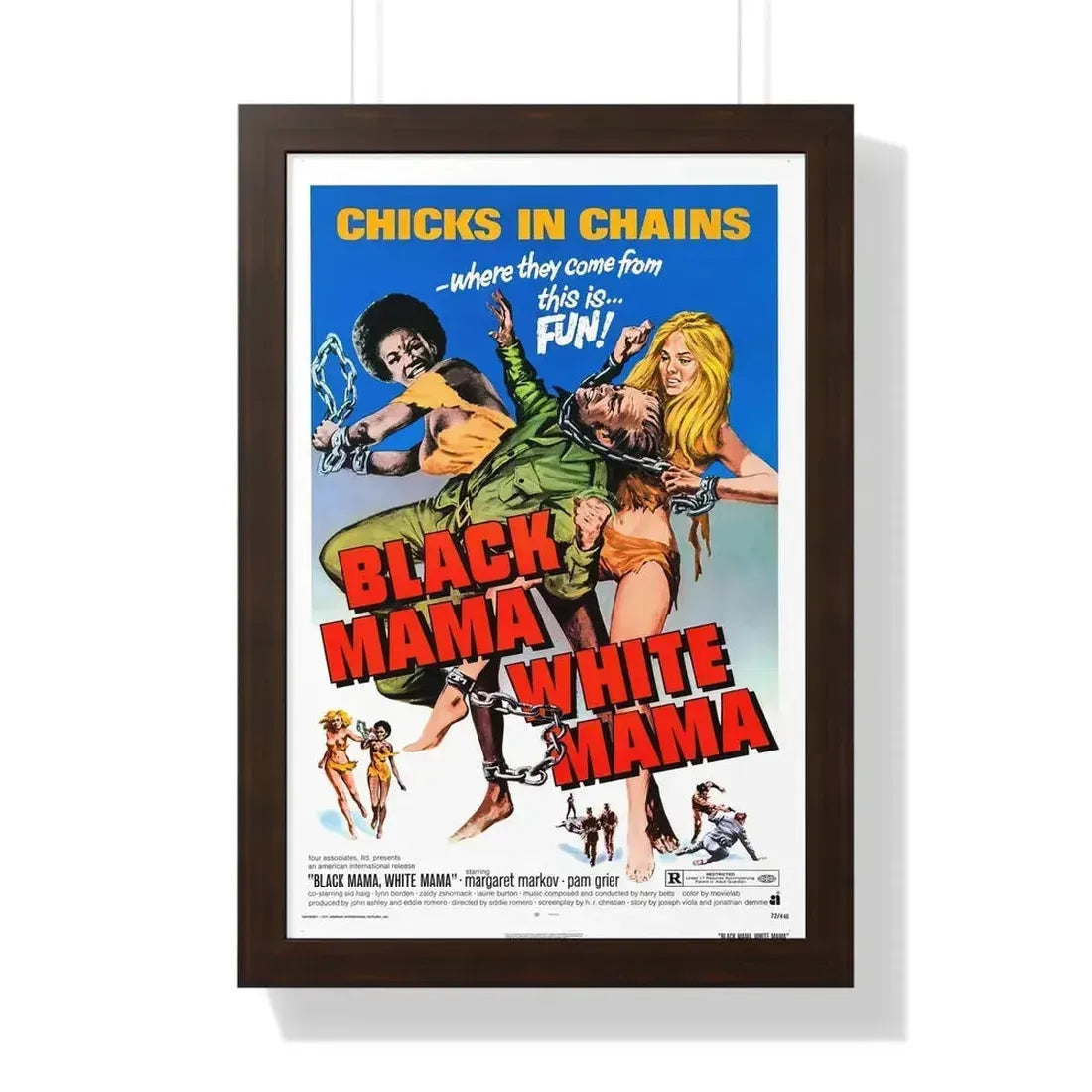 BLACK MAMA WHITE MAMA 1973 - Framed Movie Poster - The Sticker Space