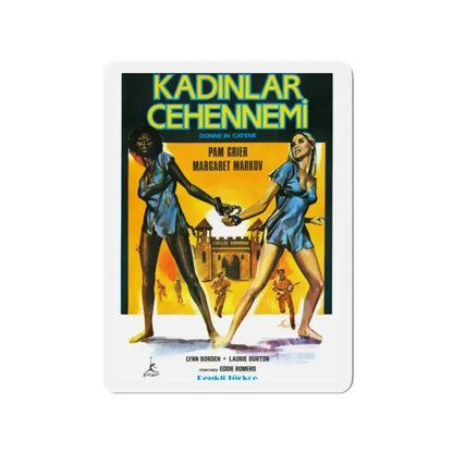 BLACK MAMA WHITE MAMA (TURKISH) 1973 Movie Poster - Refrigerator Magnet 2 Inch - The Sticker Space