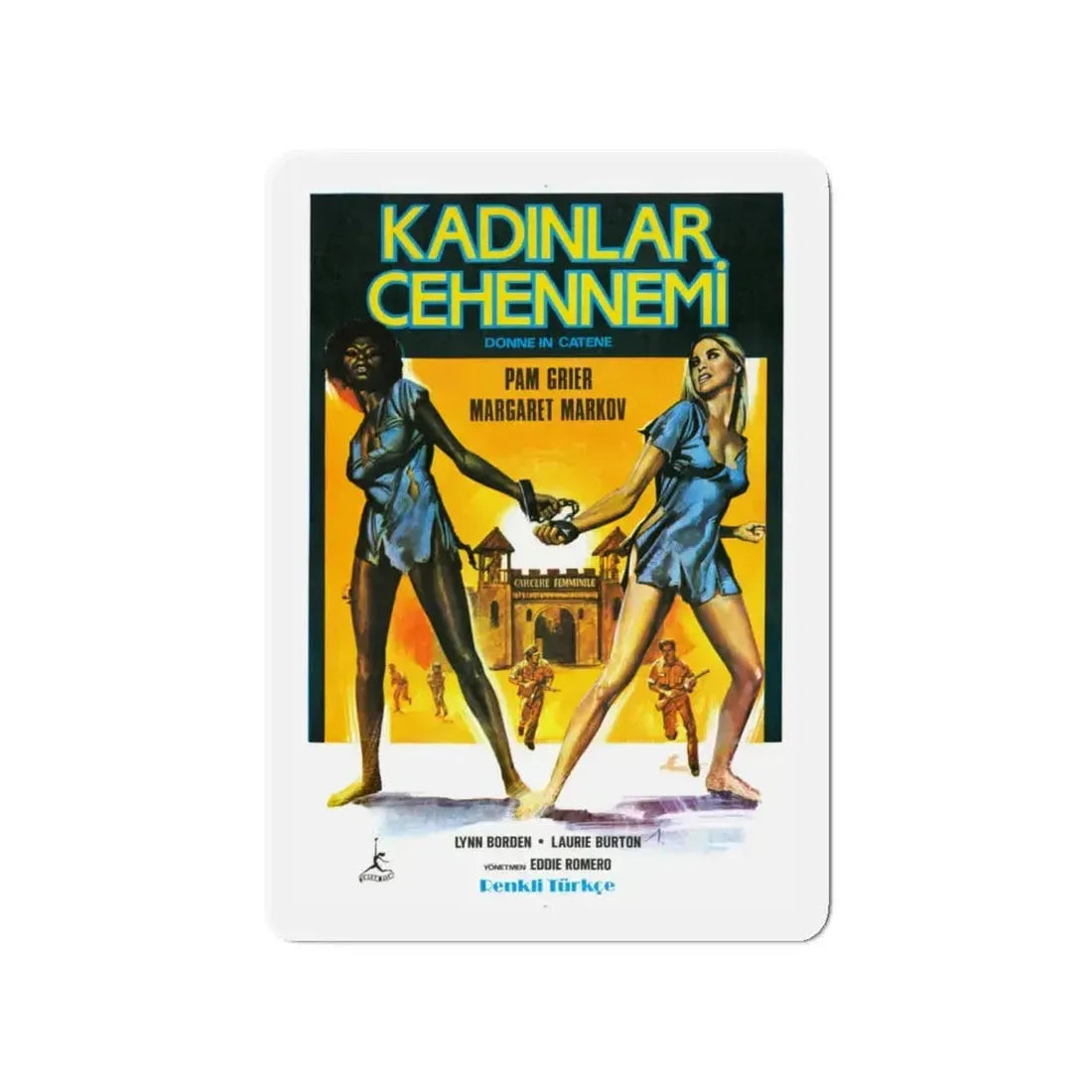 BLACK MAMA WHITE MAMA (TURKISH) 1973 Movie Poster - Refrigerator Magnet 4 Inch - The Sticker Space