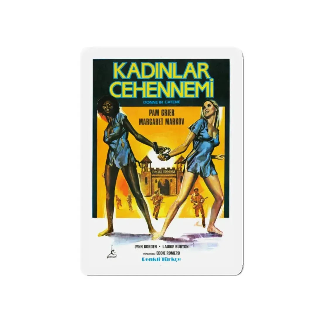 BLACK MAMA WHITE MAMA (TURKISH) 1973 Movie Poster - Refrigerator Magnet 5 Inch - The Sticker Space