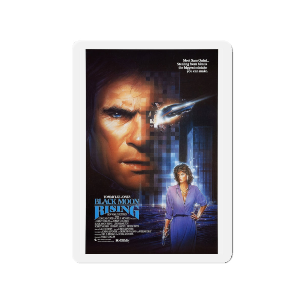 BLACK MOON RISING 1986 Movie Poster - Die-Cut Magnet-2" x 2"-The Sticker Space