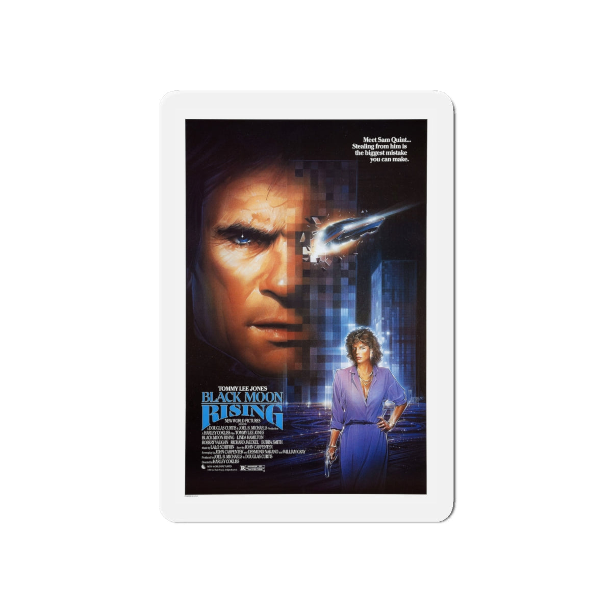 BLACK MOON RISING 1986 Movie Poster - Die-Cut Magnet-6 × 6"-The Sticker Space