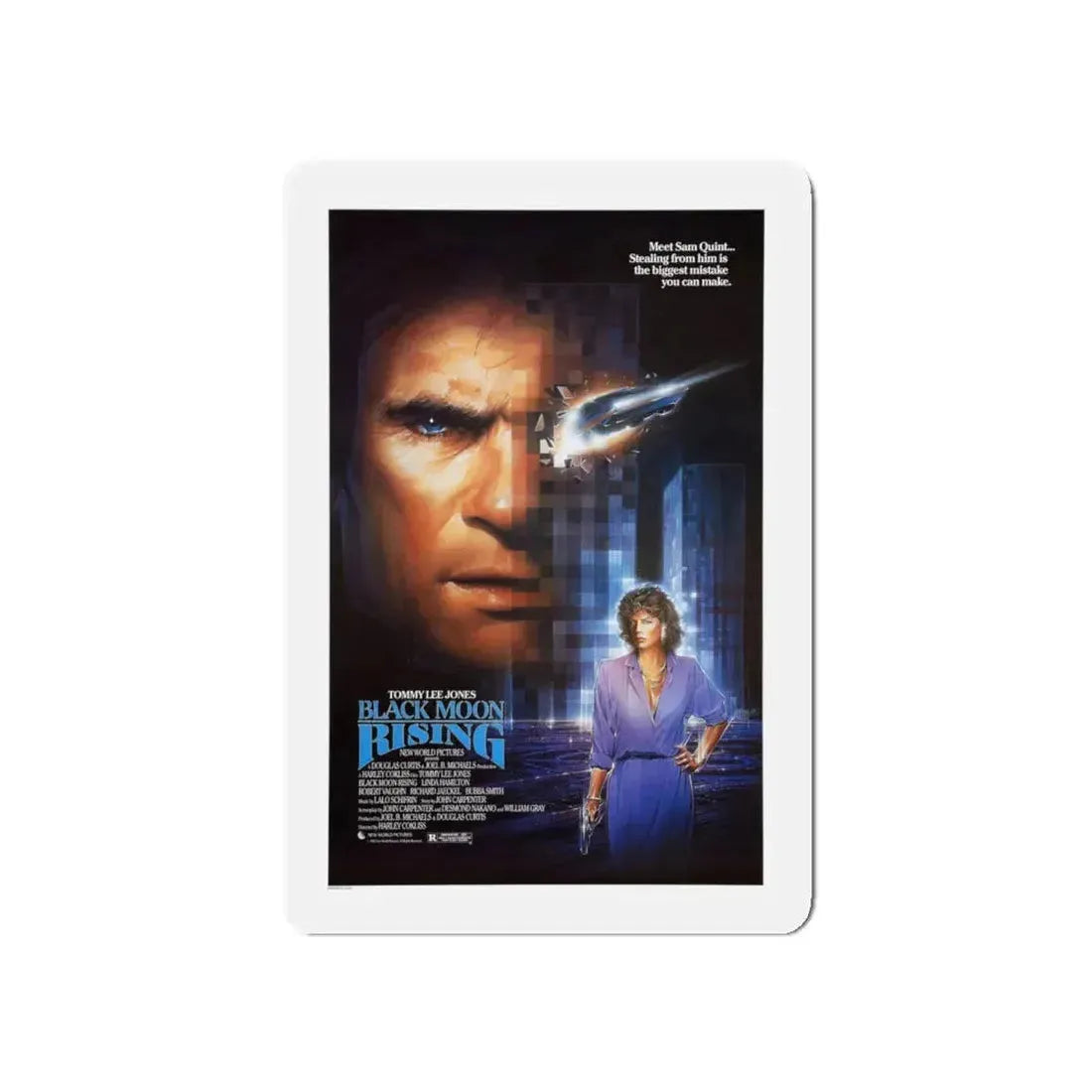 BLACK MOON RISING 1986 Movie Poster - Refrigerator Magnet 5 Inch - The Sticker Space