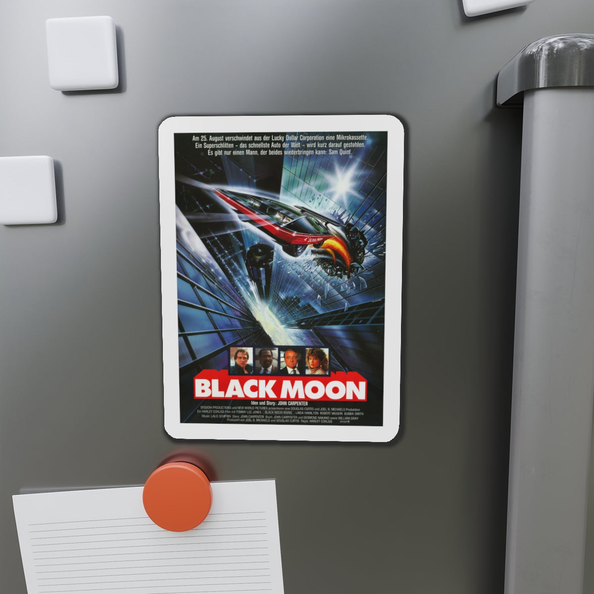 BLACK MOON RISING (GERMAN) 1986 Movie Poster - Die-Cut Magnet-The Sticker Space