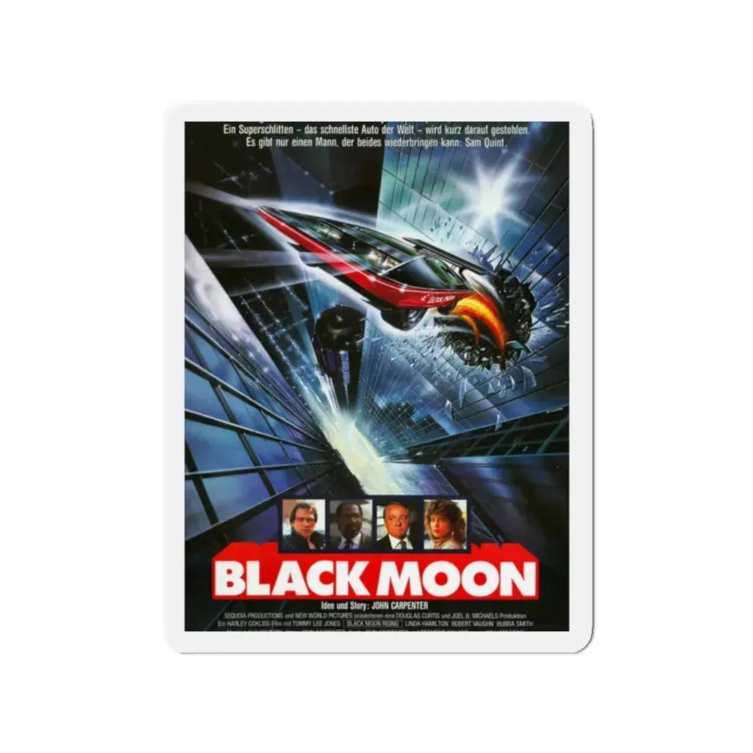BLACK MOON RISING (GERMAN) 1986 Movie Poster - Refrigerator Magnet 2 Inch - The Sticker Space
