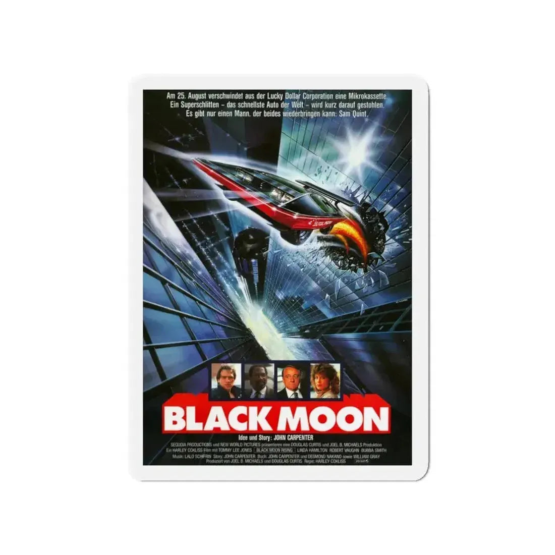 BLACK MOON RISING (GERMAN) 1986 Movie Poster - Refrigerator Magnet - The Sticker Space