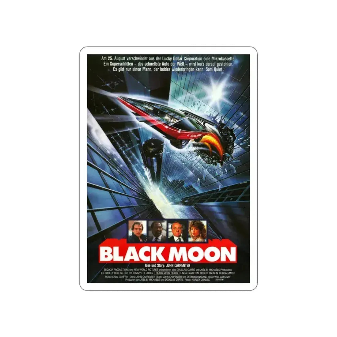 BLACK MOON RISING (GERMAN) 1986 Movie Poster STICKER Vinyl Die-Cut Decal 3 Inch - The Sticker Space