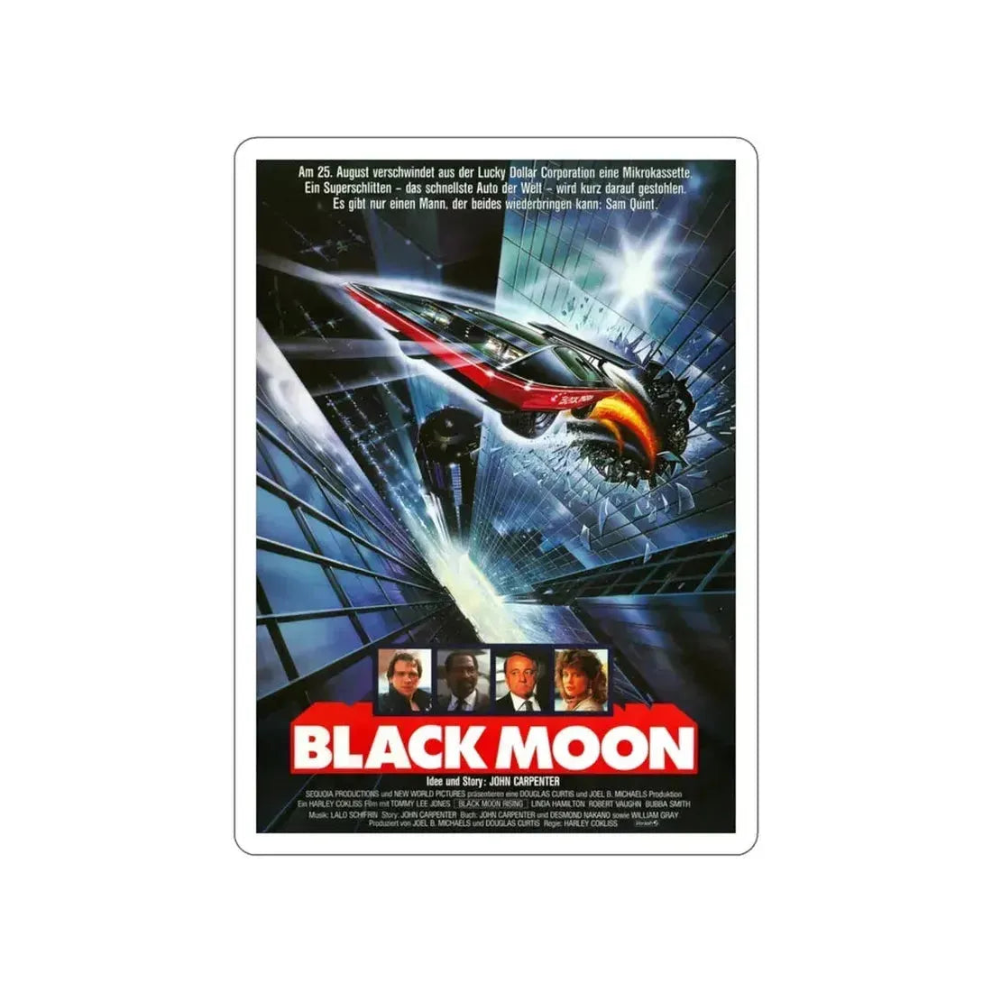 BLACK MOON RISING (GERMAN) 1986 Movie Poster STICKER Vinyl Die-Cut Decal - The Sticker Space