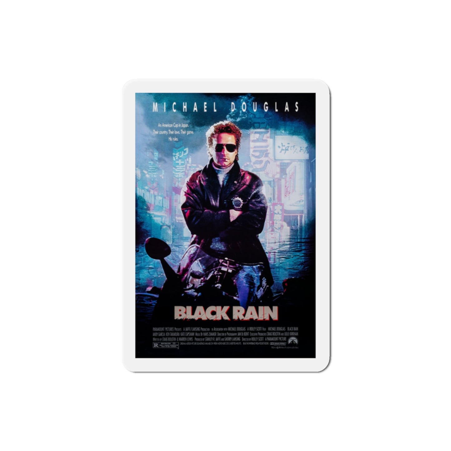 Black Rain 1989 Movie Poster Die-Cut Magnet-2" x 2"-The Sticker Space