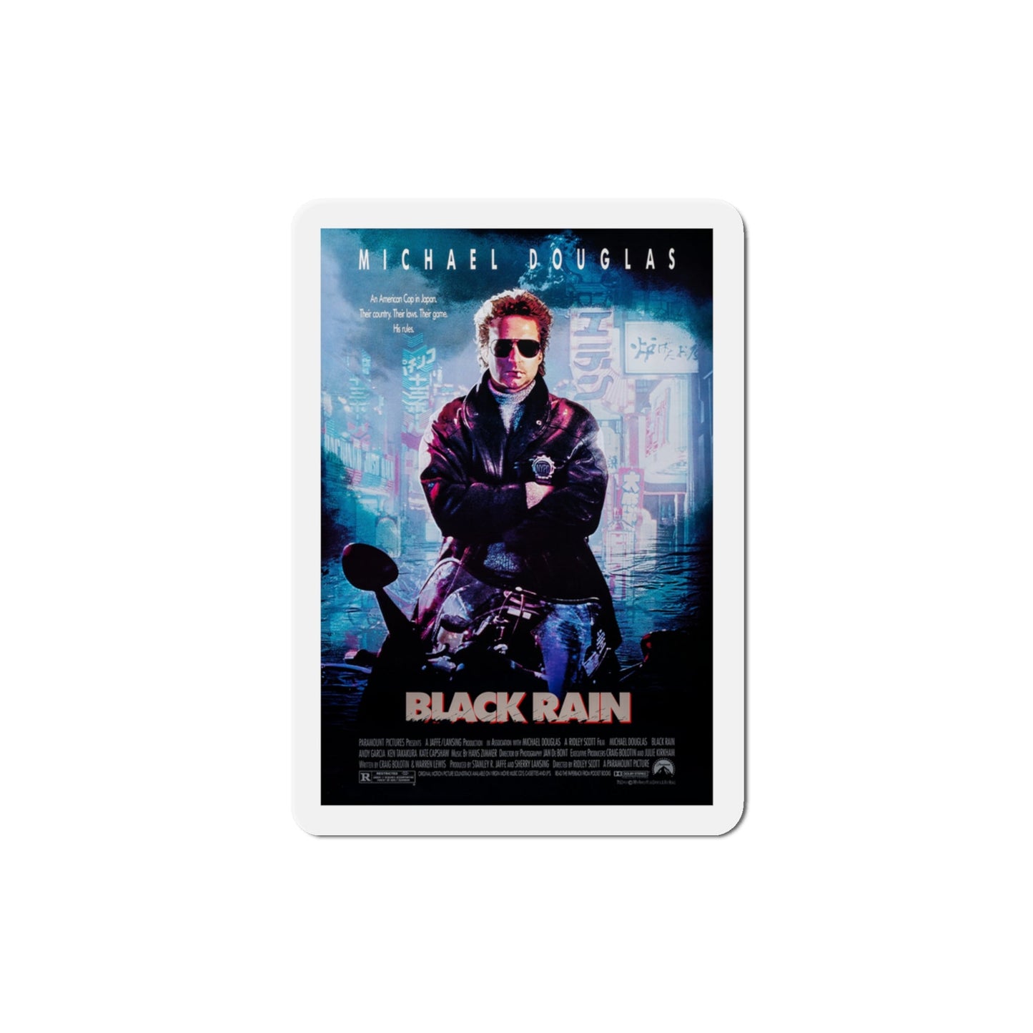 Black Rain 1989 Movie Poster Die-Cut Magnet-3" x 3"-The Sticker Space