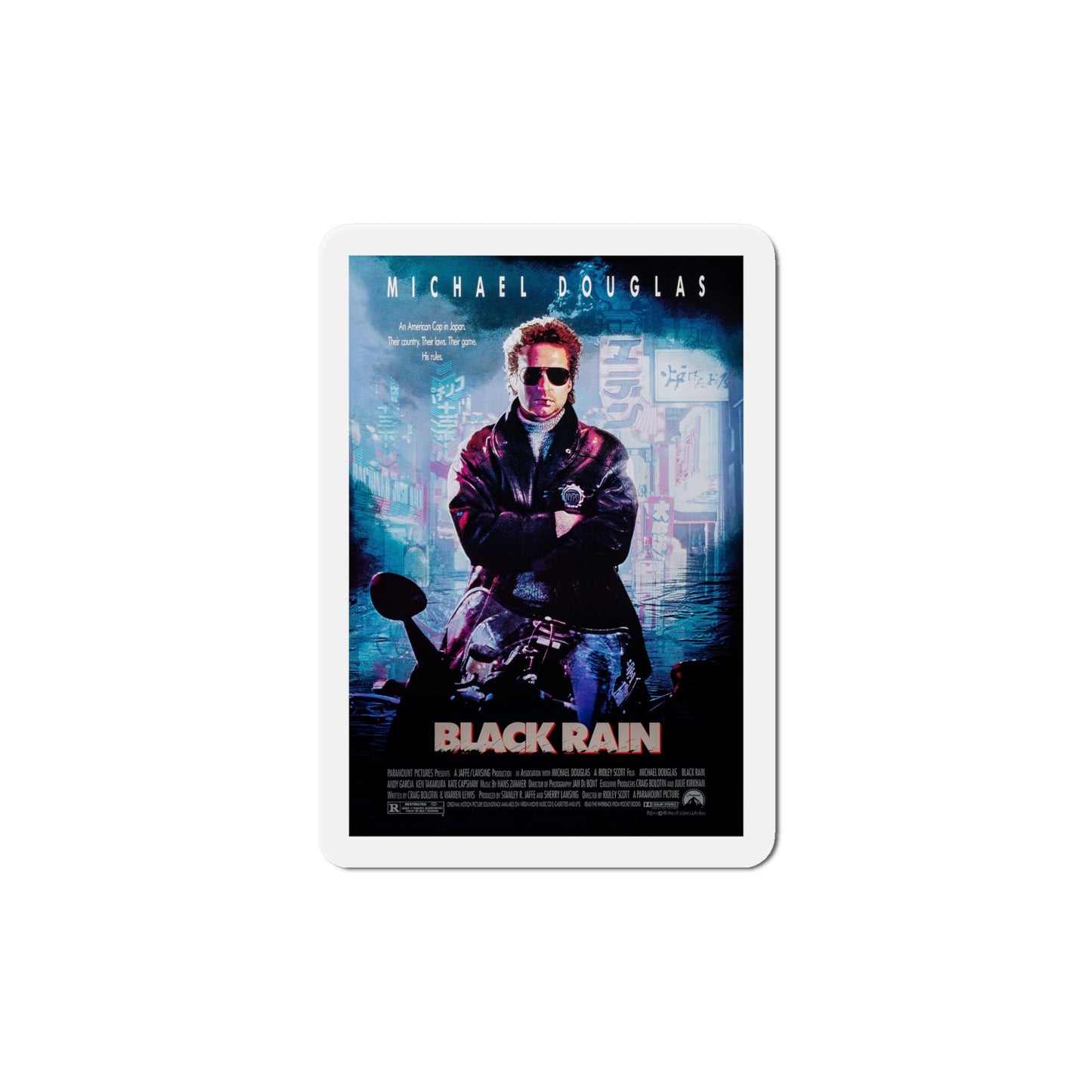 Black Rain 1989 Movie Poster Die-Cut Magnet-6 × 6"-The Sticker Space