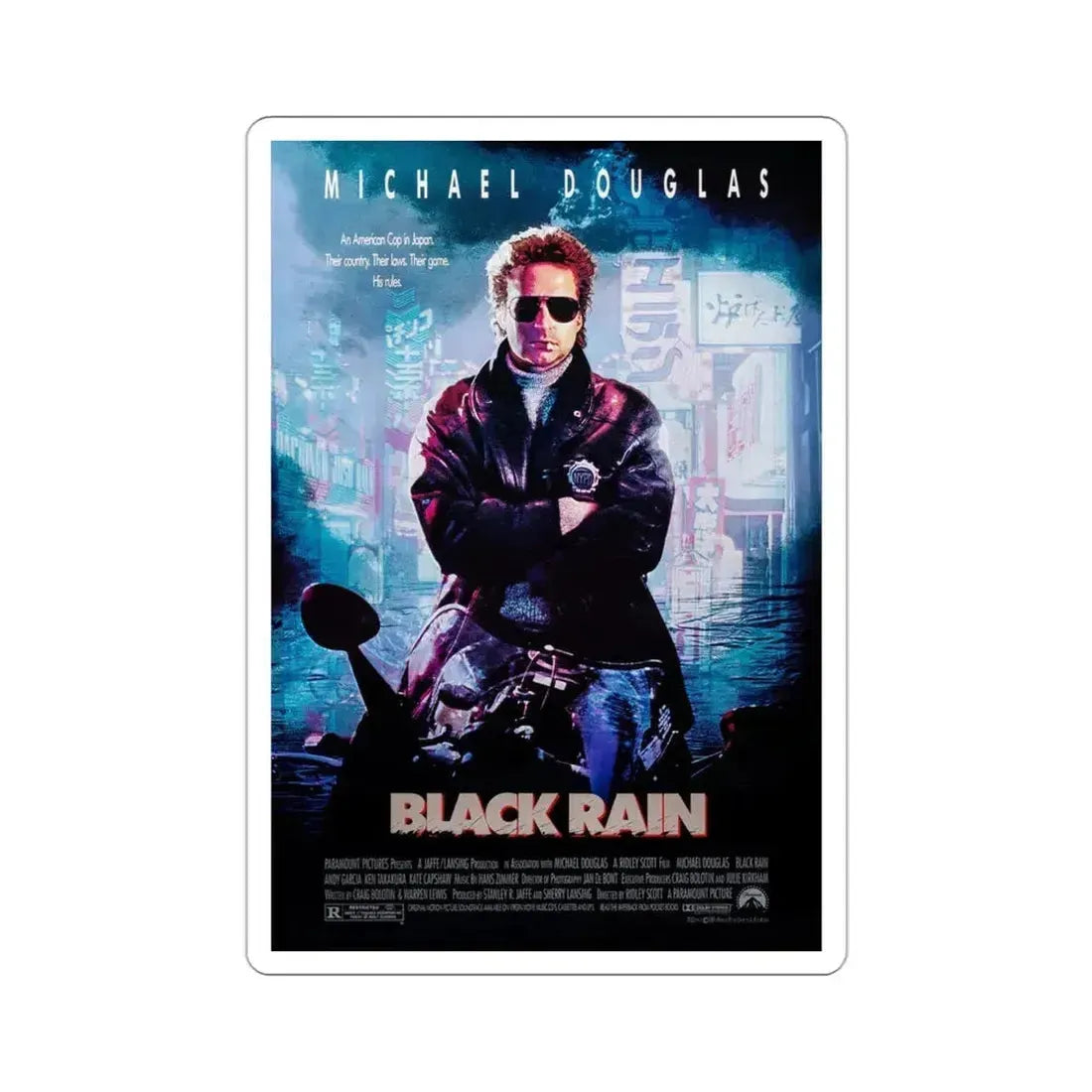 Black Rain 1989 Movie Poster STICKER Vinyl Die-Cut Decal 3 Inch - The Sticker Space