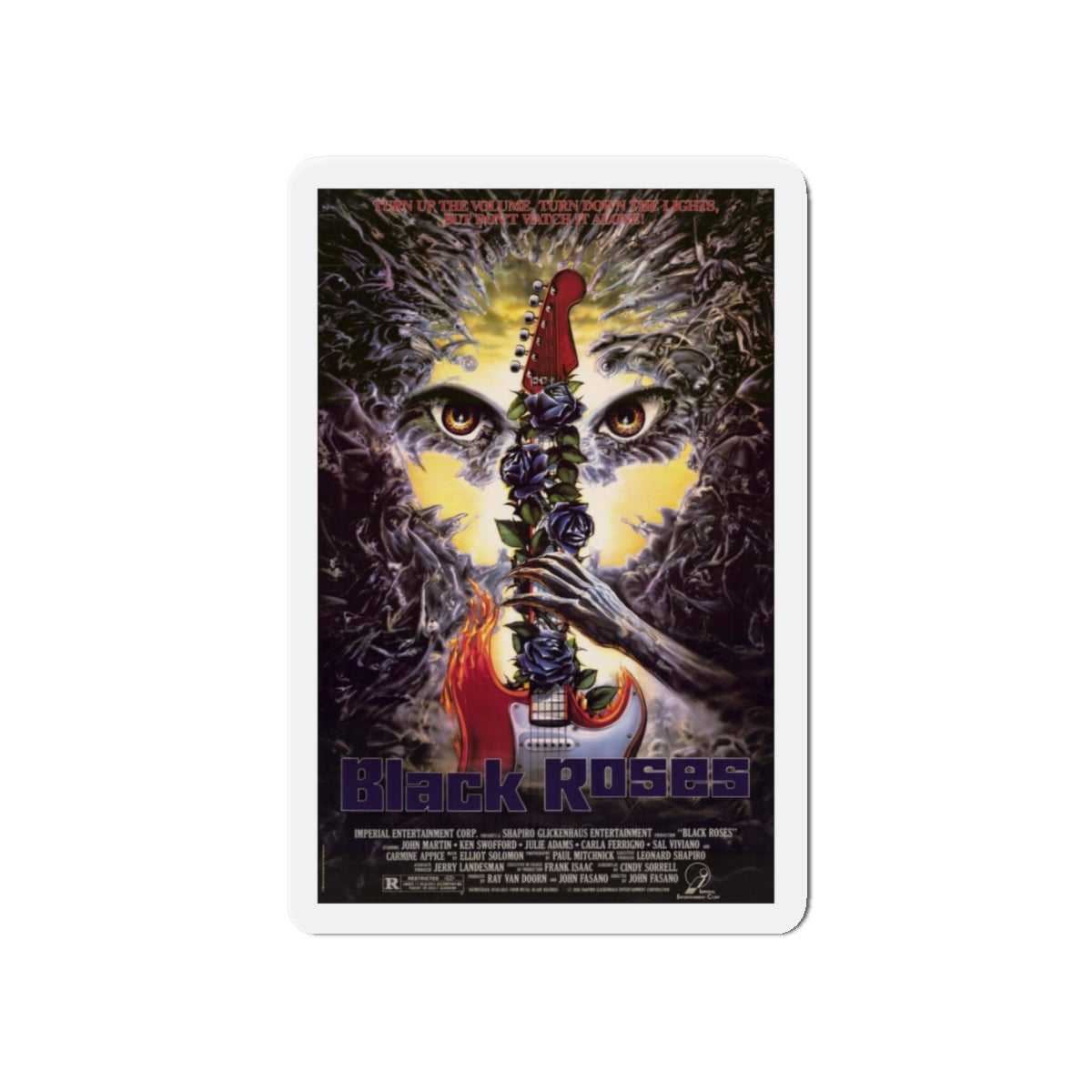 BLACK ROSES 1988 Movie Poster - Die-Cut Magnet-5" x 5"-The Sticker Space