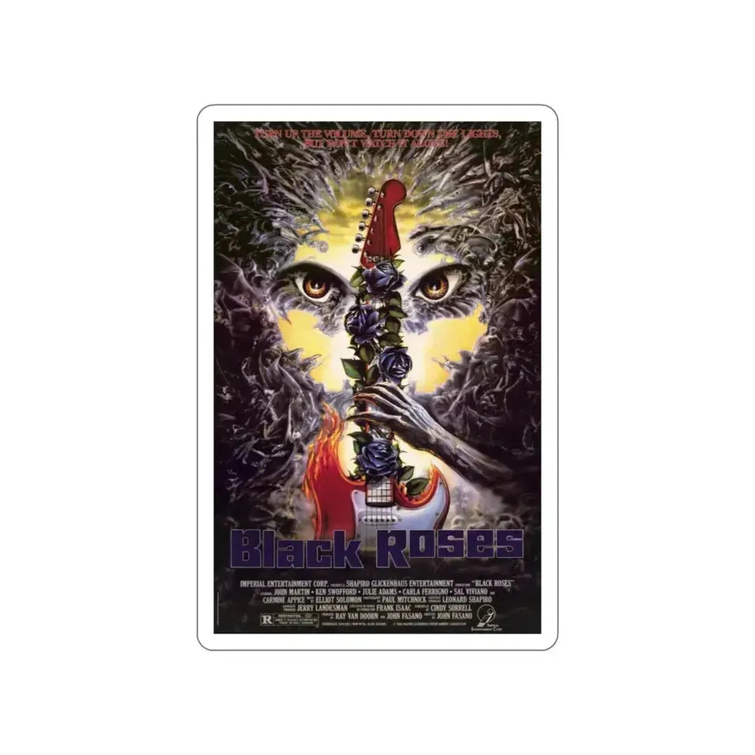 BLACK ROSES 1988 Movie Poster STICKER Vinyl Die-Cut Decal 6 Inch - The Sticker Space