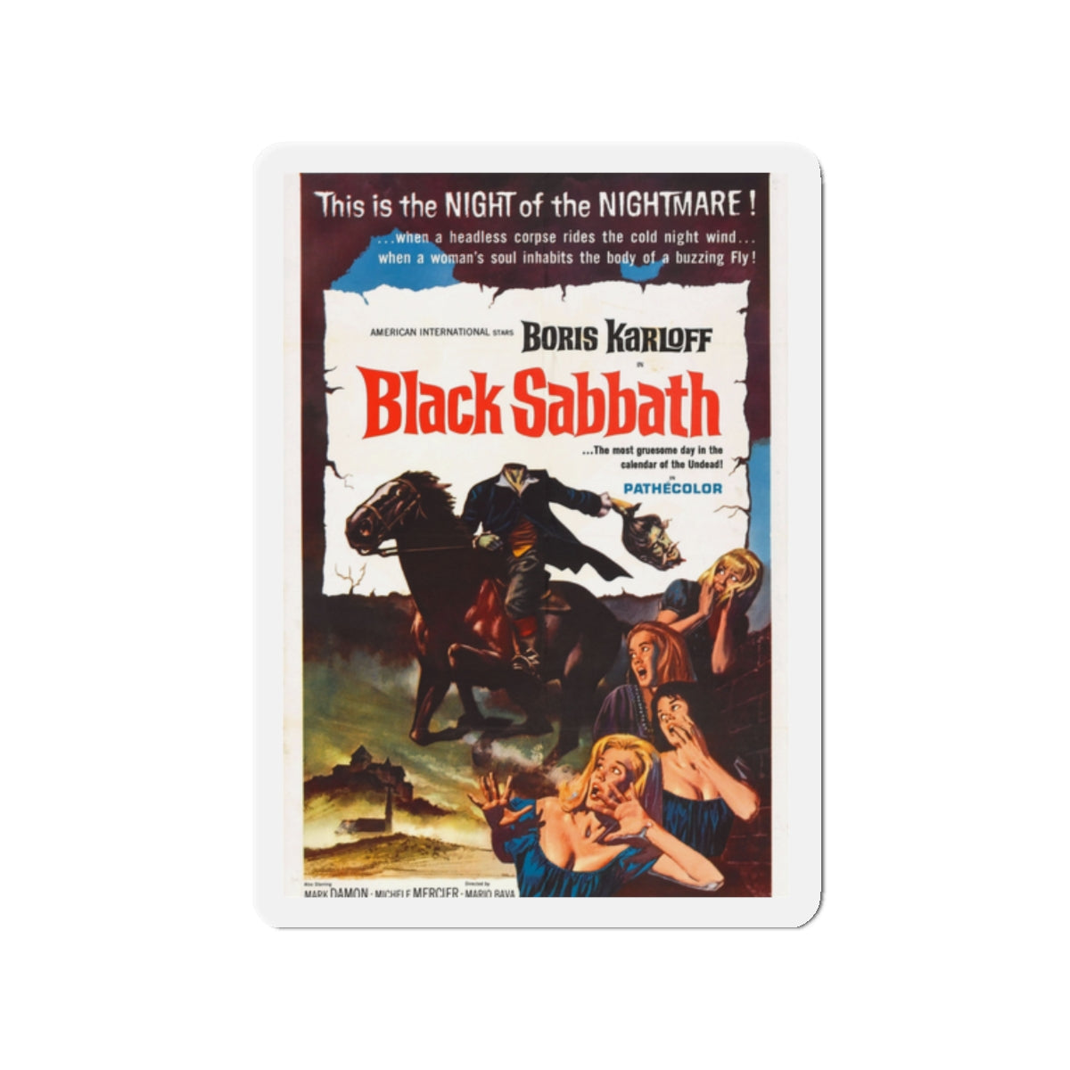 BLACK SABBATH 1963 Movie Poster - Die-Cut Magnet-2" x 2"-The Sticker Space