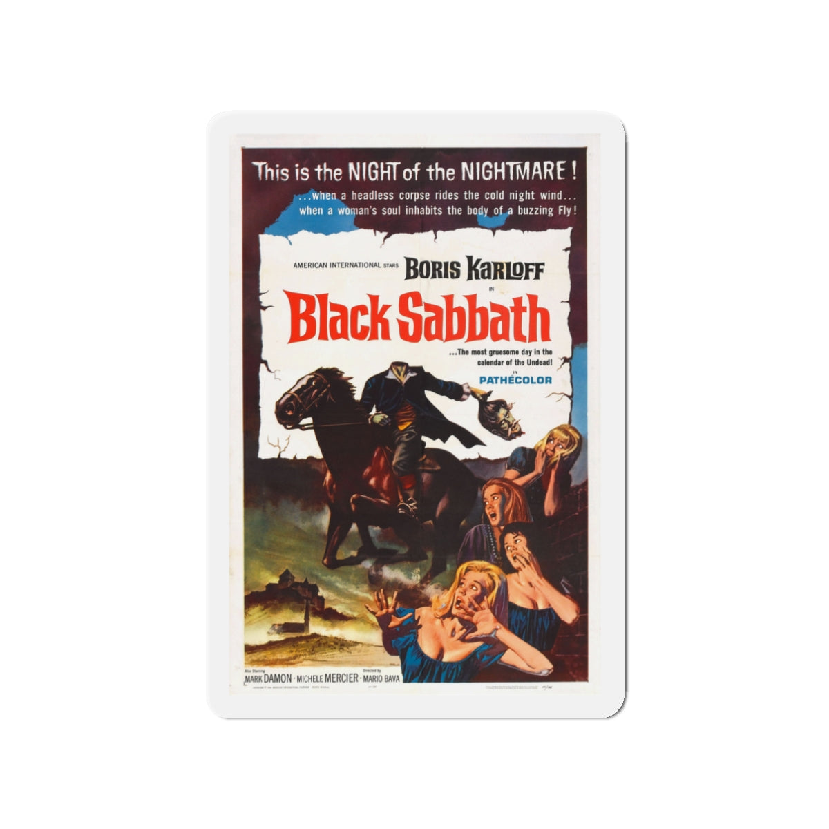 BLACK SABBATH 1963 Movie Poster - Die-Cut Magnet-3" x 3"-The Sticker Space