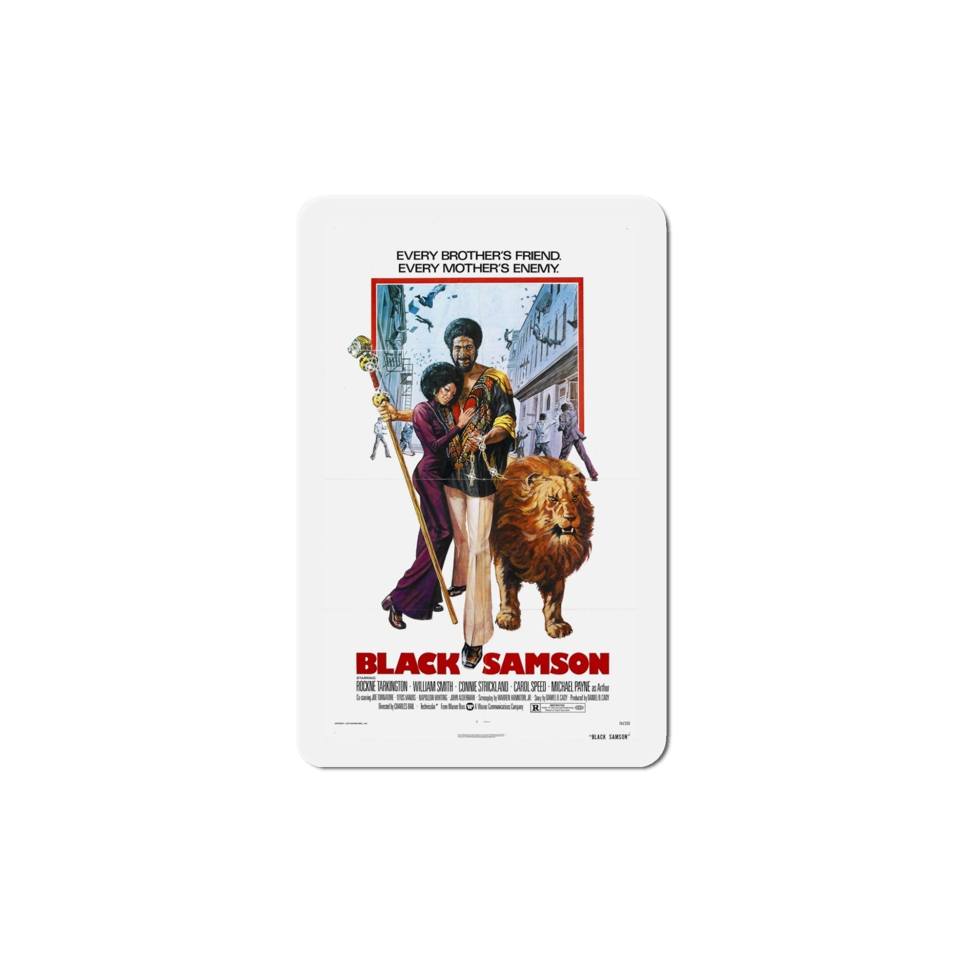 Black Samson 1974 Movie Poster Die-Cut Magnet-5 Inch-The Sticker Space