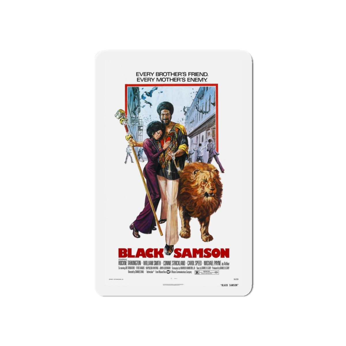 BLACK SAMSON 1974 Movie Poster - Die-Cut Magnet-5" x 5"-The Sticker Space