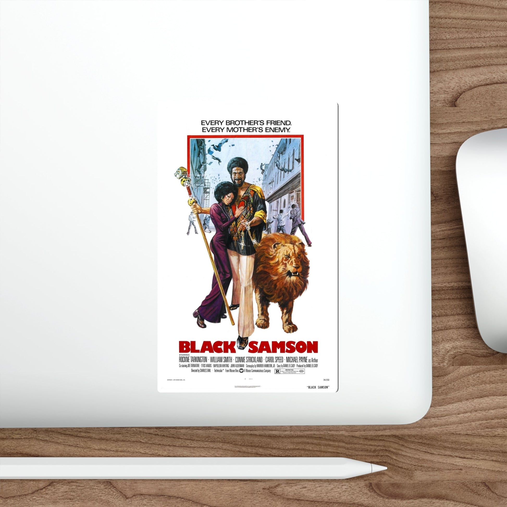 BLACK SAMSON 1974 Movie Poster STICKER Vinyl Die-Cut Decal-The Sticker Space