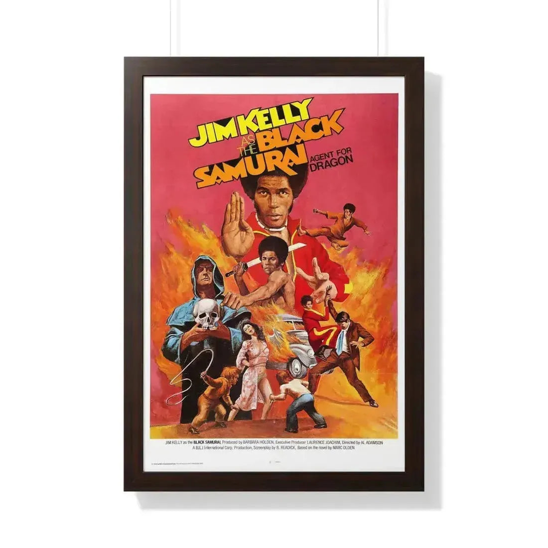 BLACK SAMURAI 1977 - Framed Movie Poster 20" x 30" Walnut - The Sticker Space