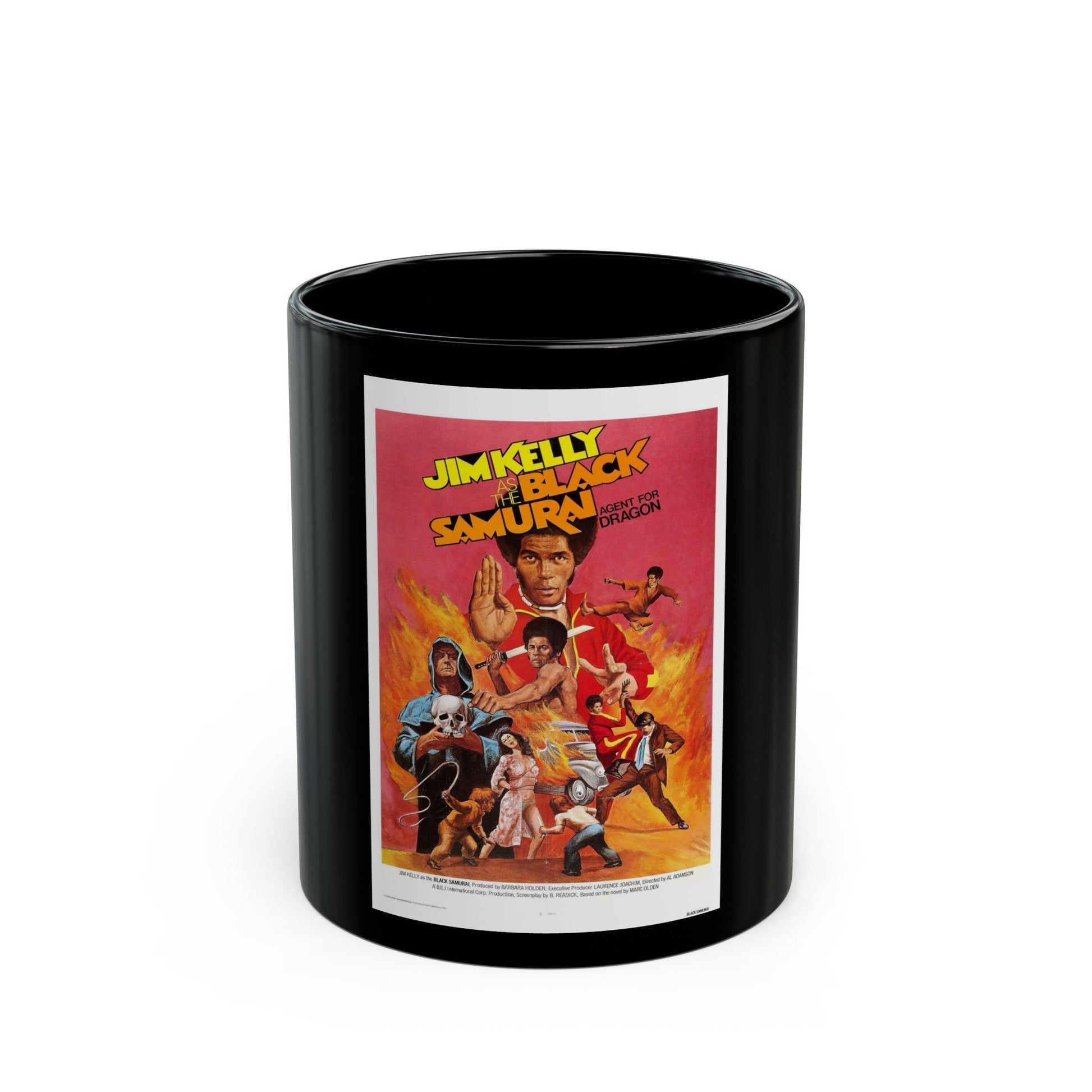 BLACK SAMURAI 1977 Movie Poster - Black Coffee Mug-11oz-The Sticker Space