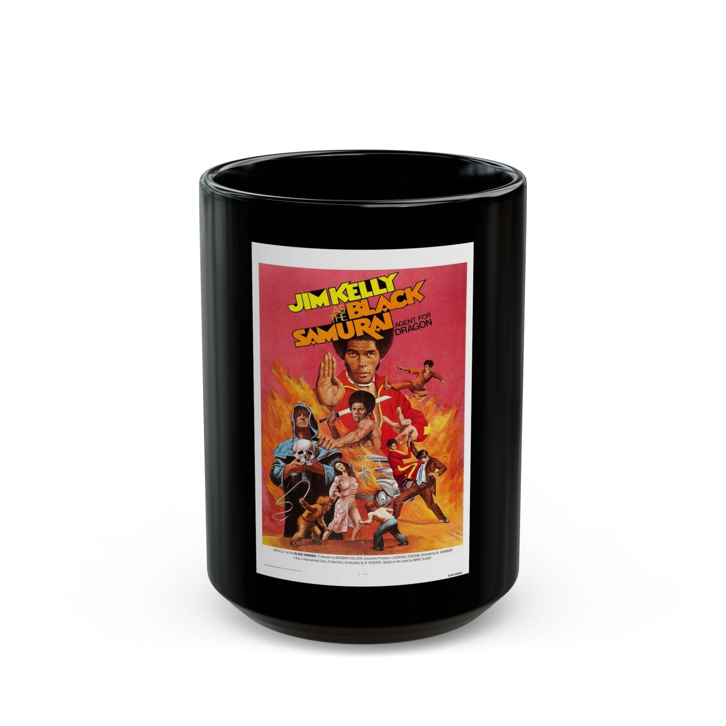 BLACK SAMURAI 1977 Movie Poster - Black Coffee Mug-15oz-The Sticker Space