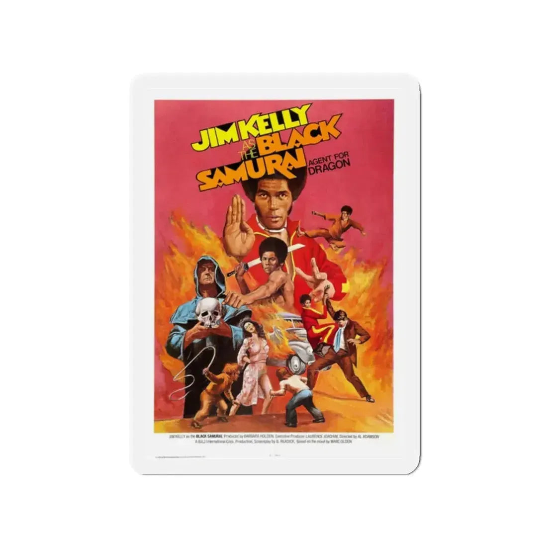 BLACK SAMURAI 1977 Movie Poster - Refrigerator Magnet 2 Inch - The Sticker Space