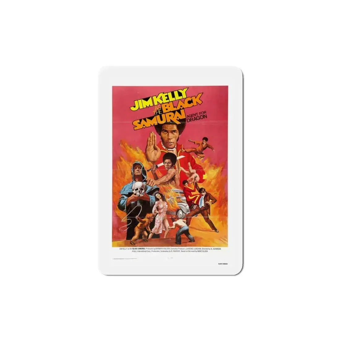 Black Samurai 1977 Movie Poster Refrigerator Magnet 3 Inch - The Sticker Space