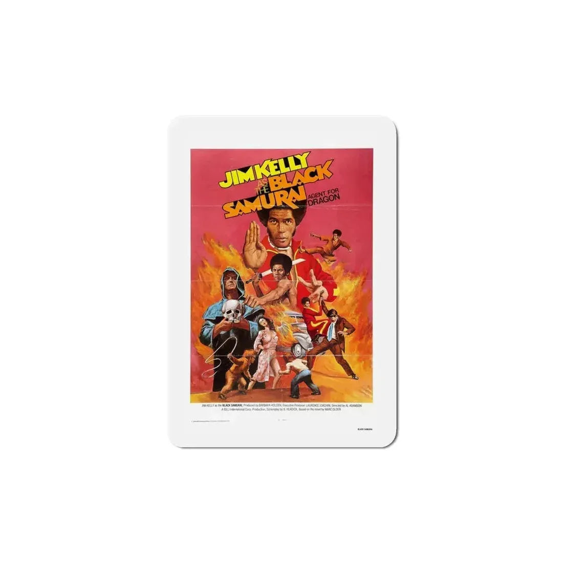 Black Samurai 1977 Movie Poster Refrigerator Magnet 6 Inch - The Sticker Space