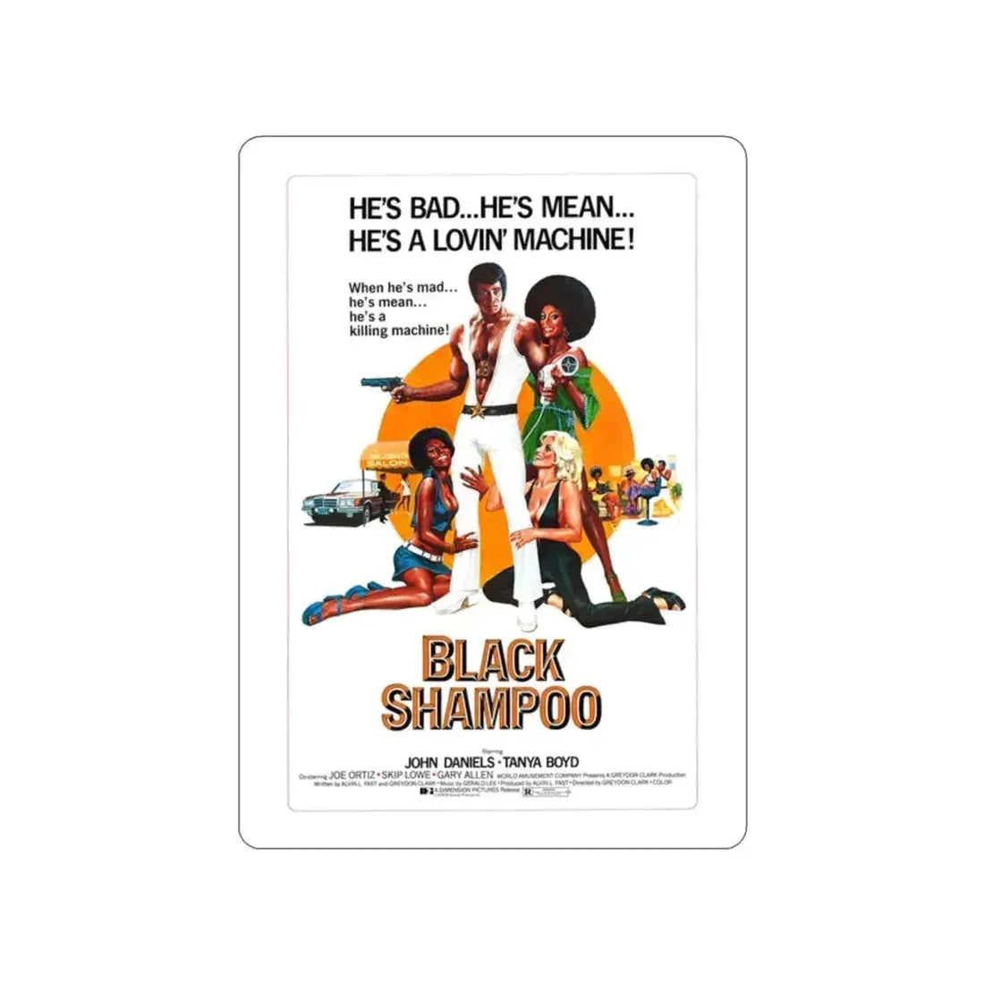 BLACK SHAMPOO 1976 Movie Poster STICKER Vinyl Die-Cut Decal 2 Inch - The Sticker Space