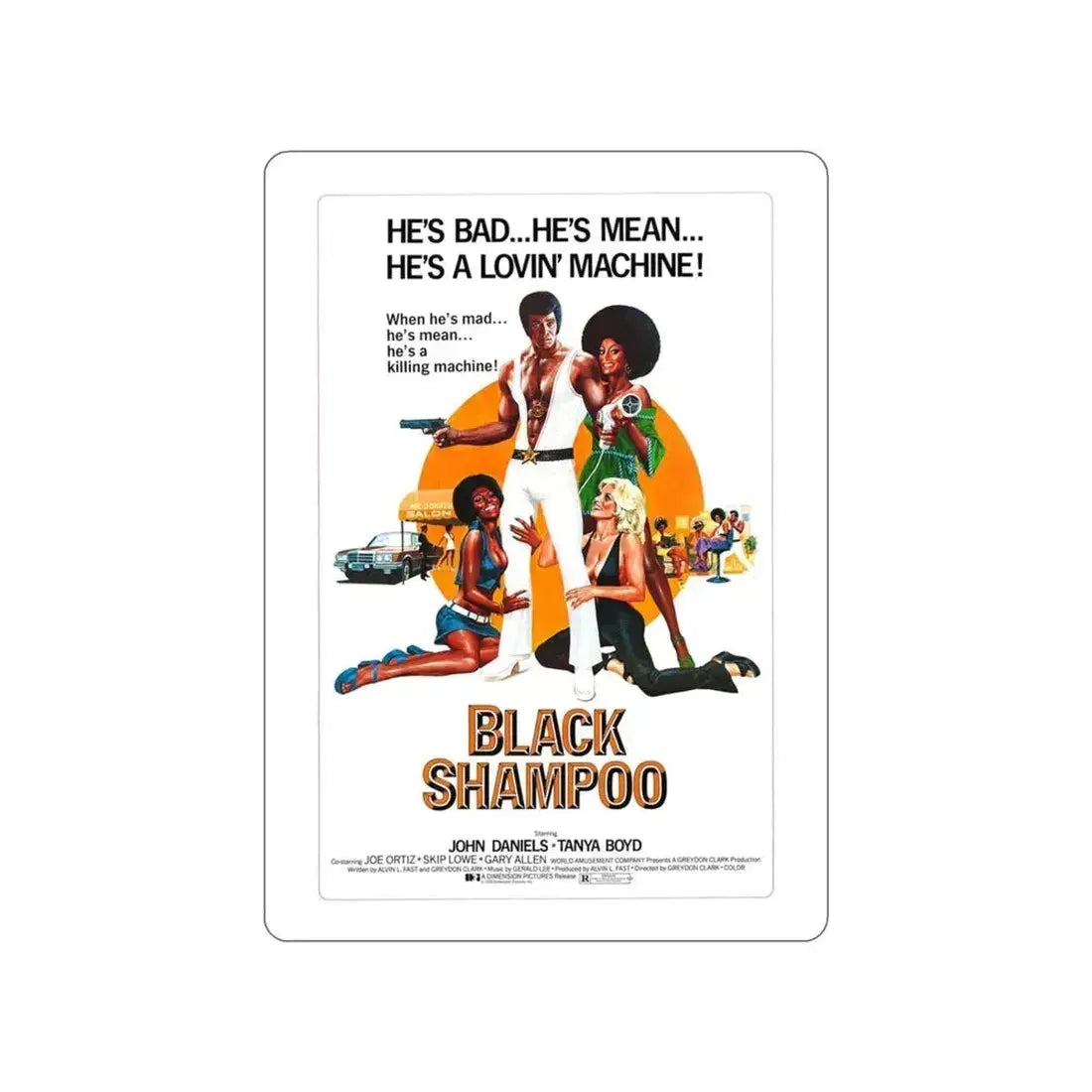 BLACK SHAMPOO 1976 Movie Poster STICKER Vinyl Die-Cut Decal 3 Inch - The Sticker Space