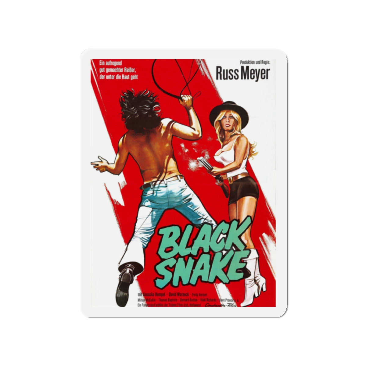 BLACK SNAKE (GERMAN) 1973 Movie Poster - Die-Cut Magnet-2" x 2"-The Sticker Space