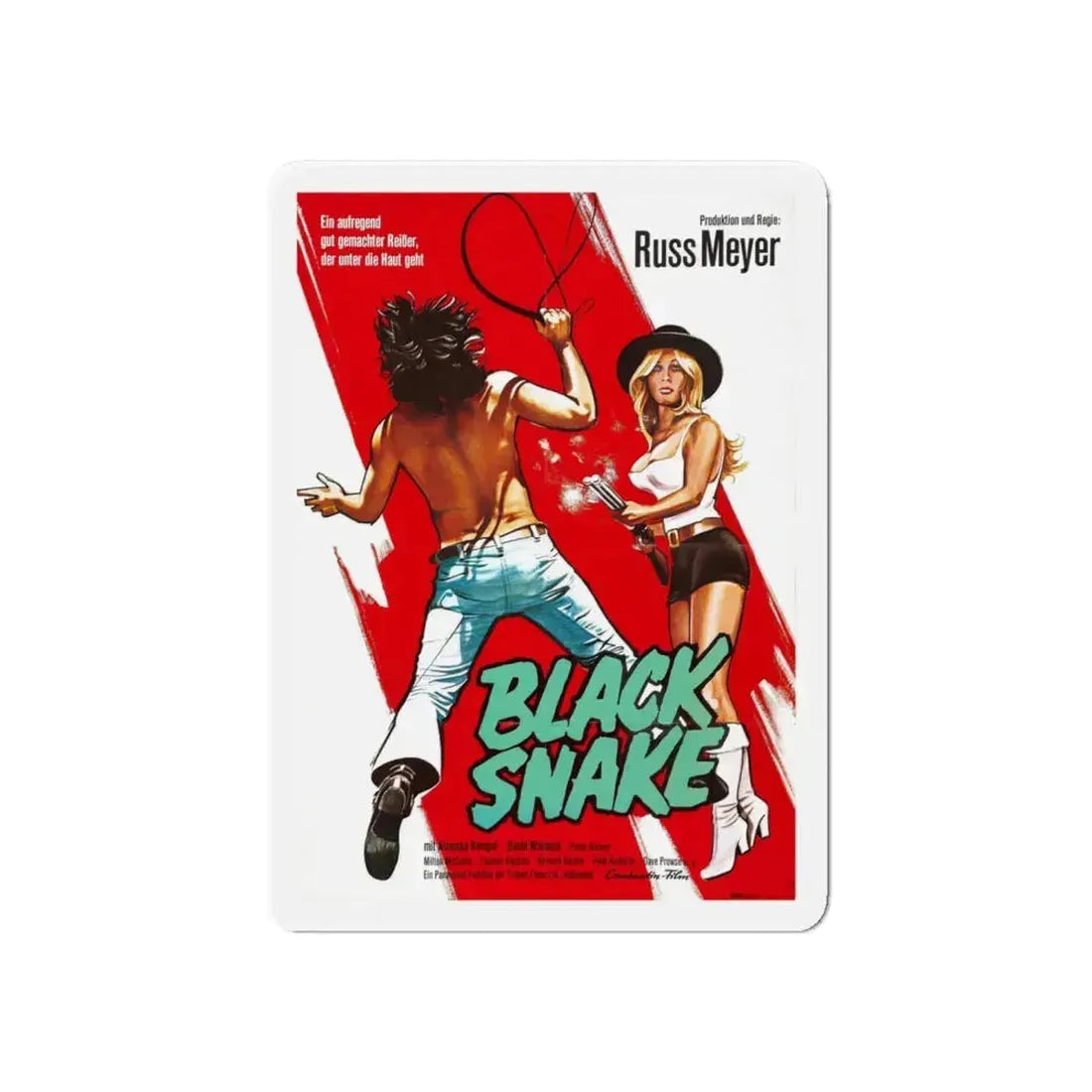 BLACK SNAKE (GERMAN) 1973 Movie Poster - Refrigerator Magnet 6 Inch - The Sticker Space