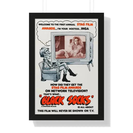 BLACK SOCKS (VIDEO VIXEN) 1975 - Framed Movie Poster 16″ x 24″ Black - The Sticker Space