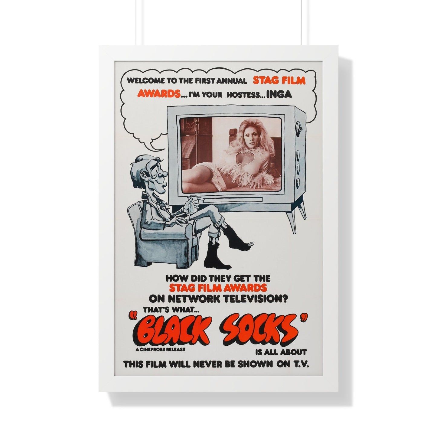 BLACK SOCKS (VIDEO VIXEN) 1975 - Framed Movie Poster-20" x 30"-The Sticker Space