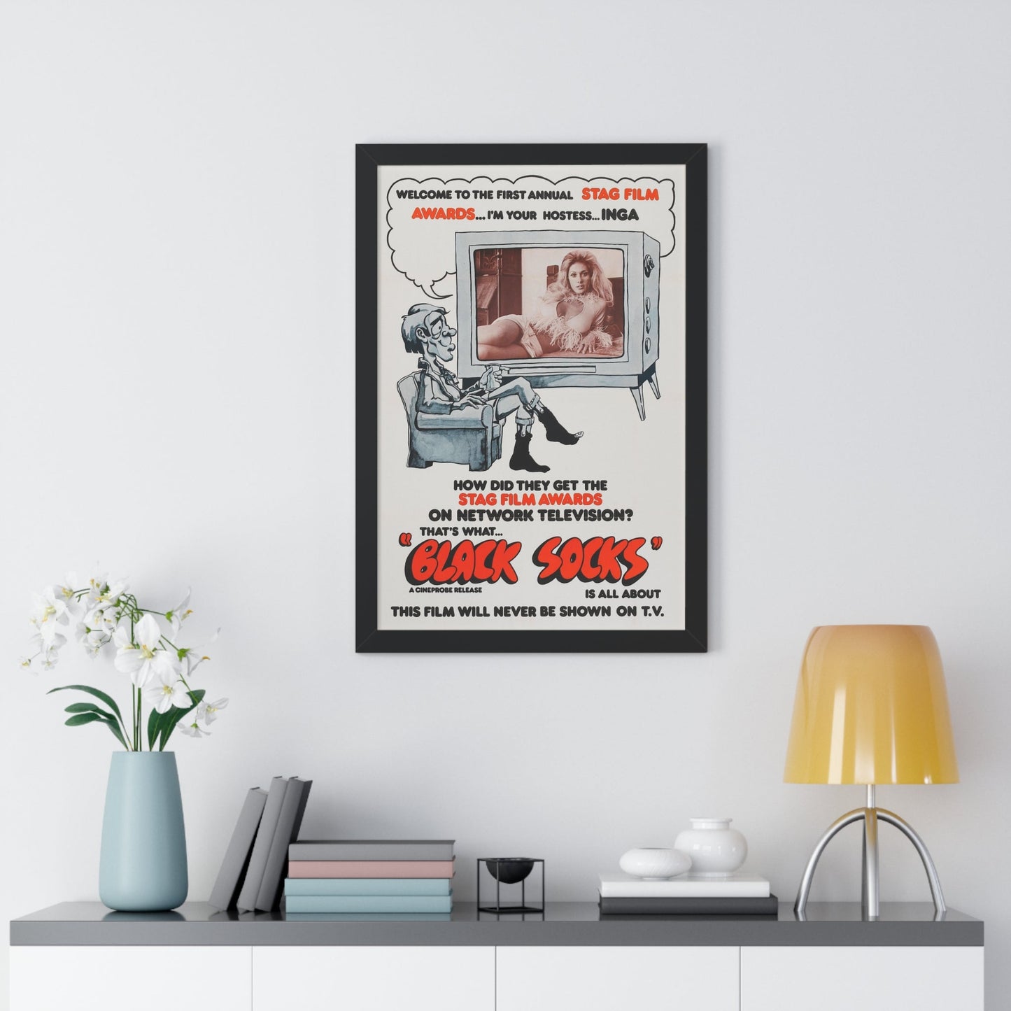 BLACK SOCKS (VIDEO VIXEN) 1975 - Framed Movie Poster-The Sticker Space