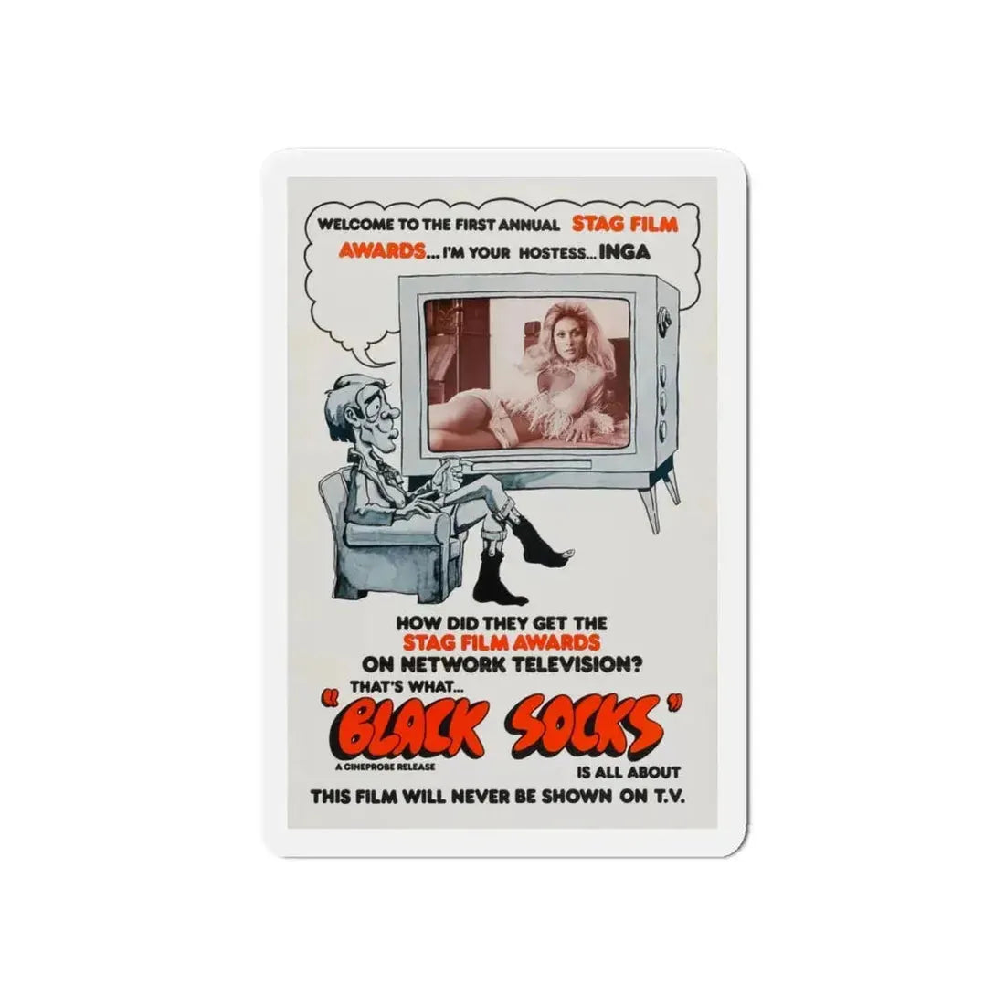 BLACK SOCKS (VIDEO VIXEN) 1975 Movie Poster - Refrigerator Magnet 6 Inch - The Sticker Space