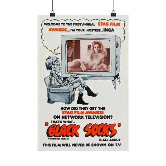 BLACK SOCKS (VIDEO VIXEN) 1975 - Paper Movie Poster 12″ x 18″ Matte - The Sticker Space