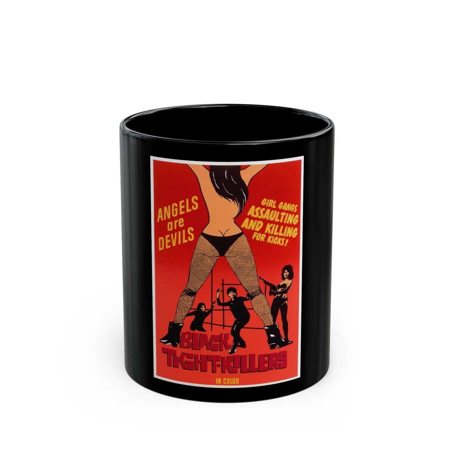 BLACK TIGHT-KILLERS 1966 Movie Poster - Black Coffee Mug-11oz-The Sticker Space