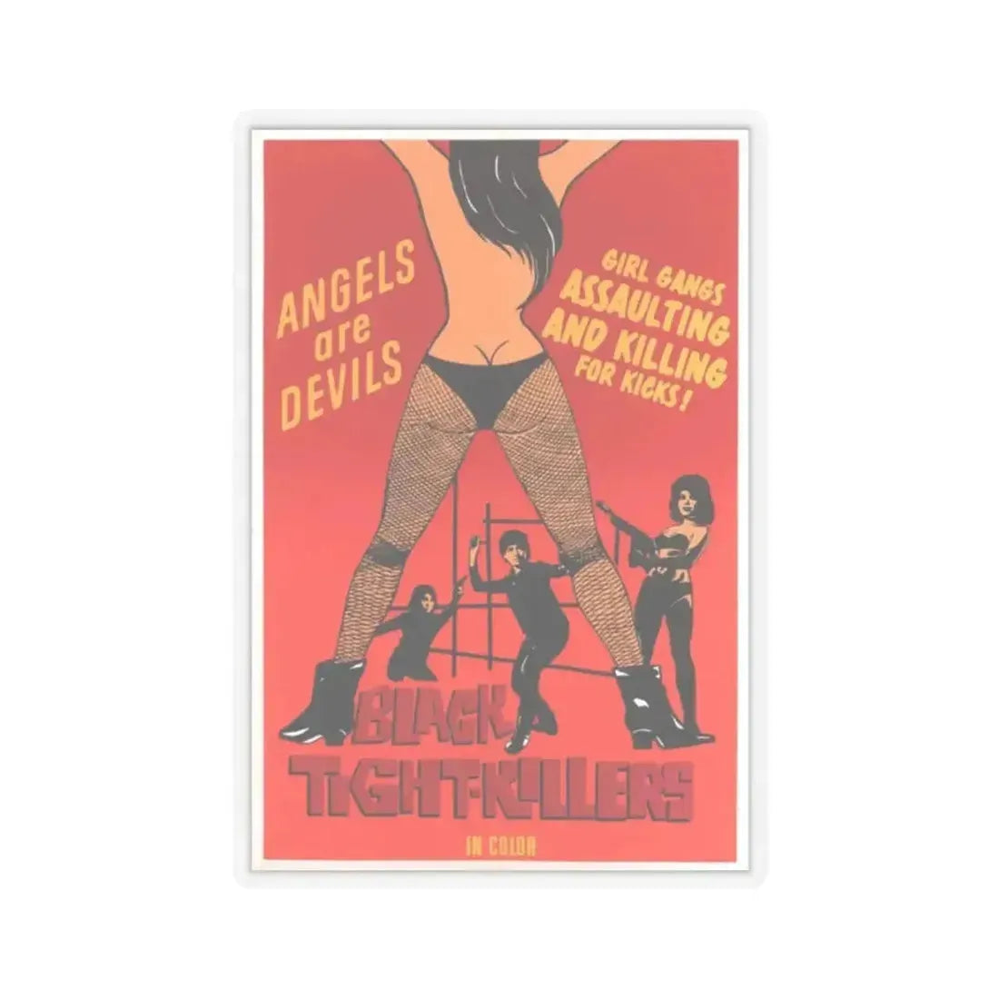 BLACK TIGHT-KILLERS 1966 Movie Poster - STICKER Vinyl Kiss-Cut Decal 2 Inch Transparent - The Sticker Space