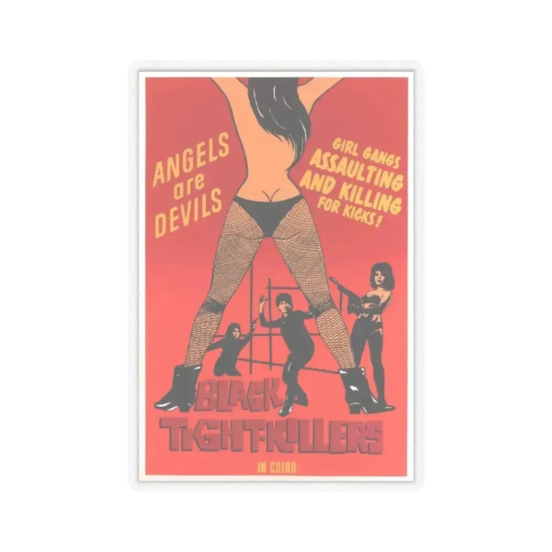 BLACK TIGHT-KILLERS 1966 Movie Poster - STICKER Vinyl Kiss-Cut Decal 3 Inch Transparent - The Sticker Space
