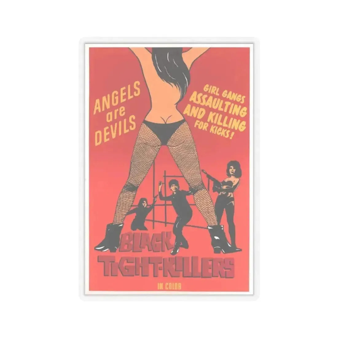 BLACK TIGHT-KILLERS 1966 Movie Poster - STICKER Vinyl Kiss-Cut Decal 6 Inch Transparent - The Sticker Space