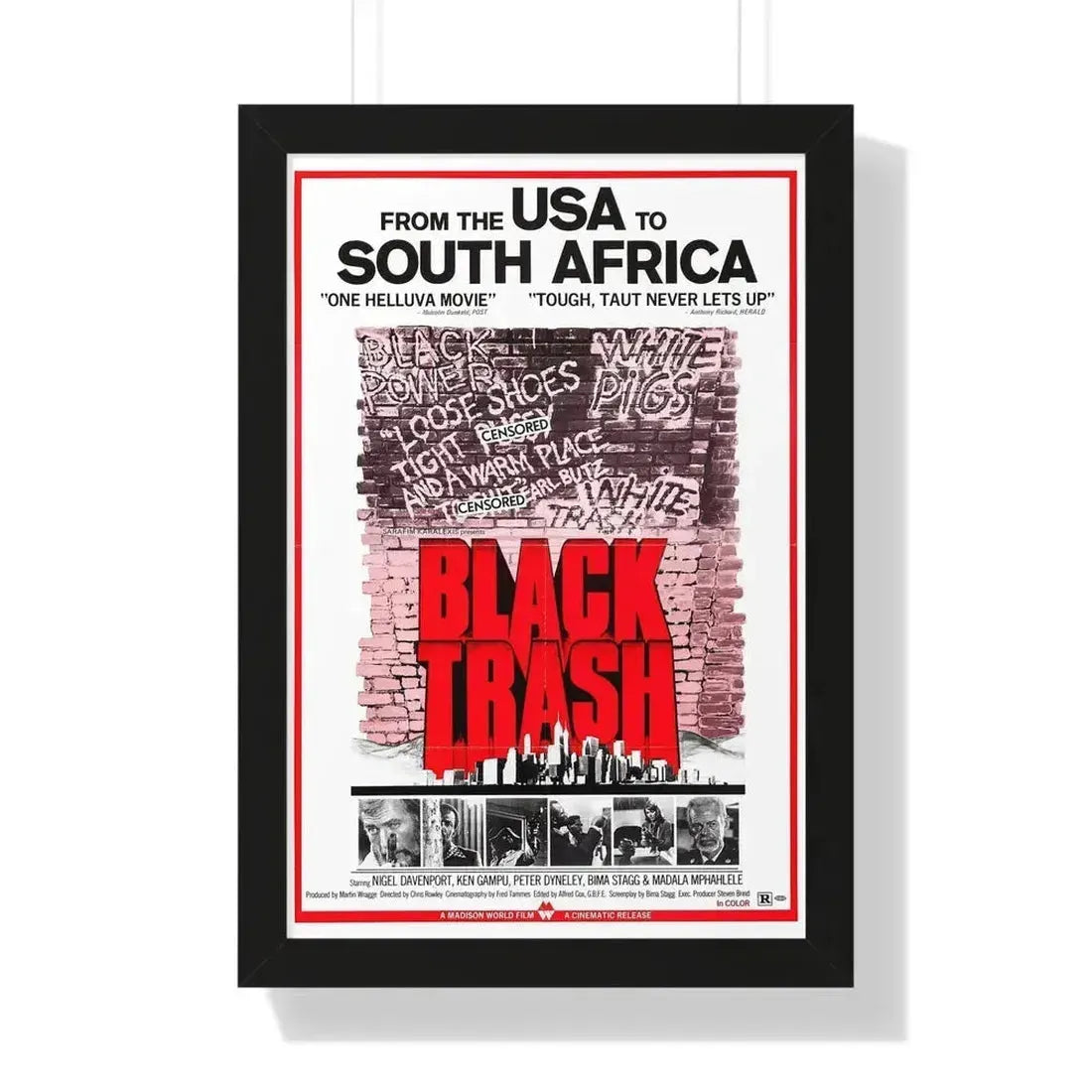 BLACK TRASH (SOUL PATROL) 1976 - Framed Movie Poster 16″ x 24″ Black - The Sticker Space