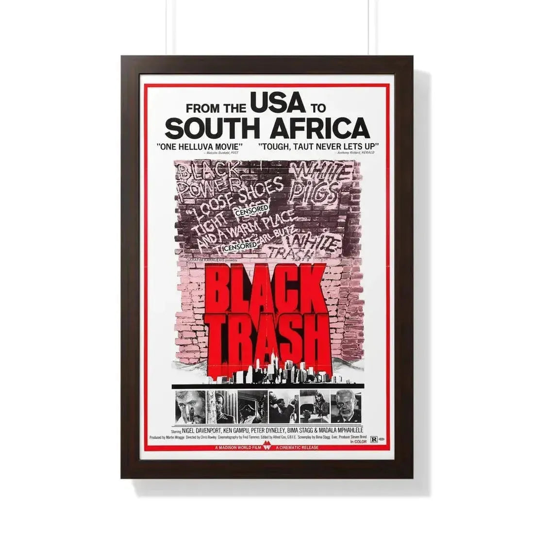 BLACK TRASH (SOUL PATROL) 1976 - Framed Movie Poster 20" x 30" Walnut - The Sticker Space