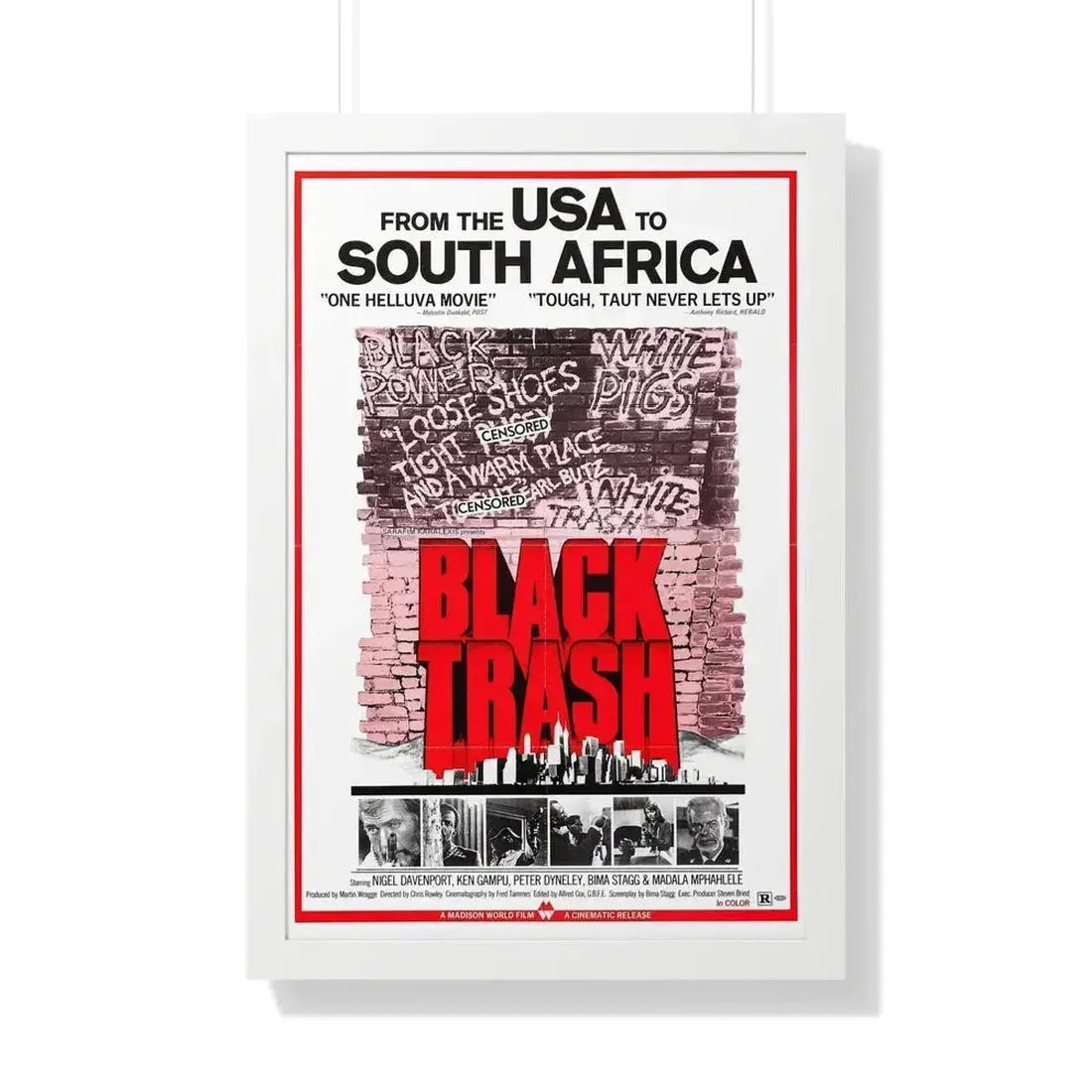 BLACK TRASH (SOUL PATROL) 1976 - Framed Movie Poster 20" x 30" White - The Sticker Space